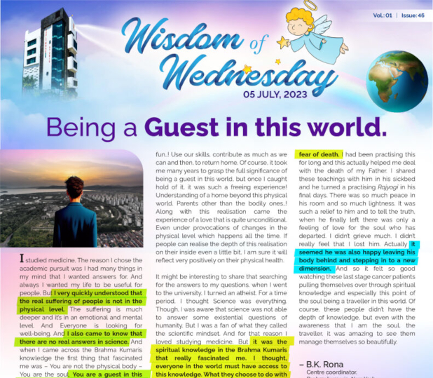 Being a Guest in this world.